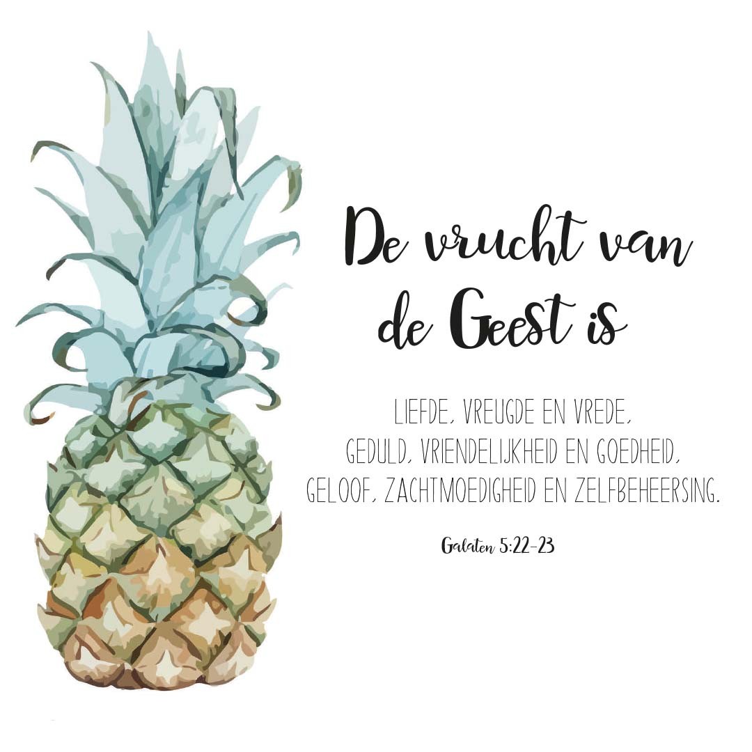 Wandbord 30x30  'De vrucht van de Geest'