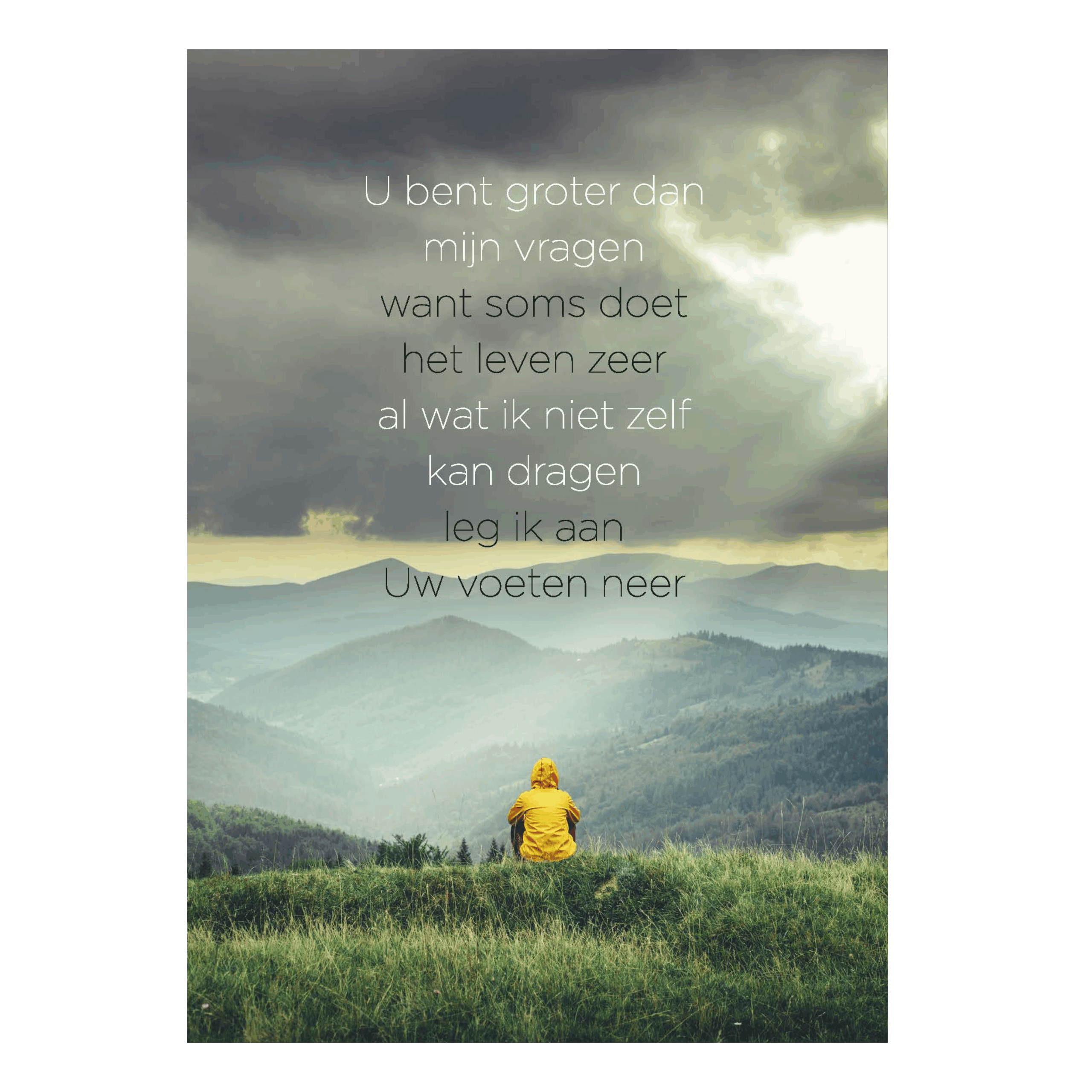 Poster A4 'U bent groter dan mijn vragen'