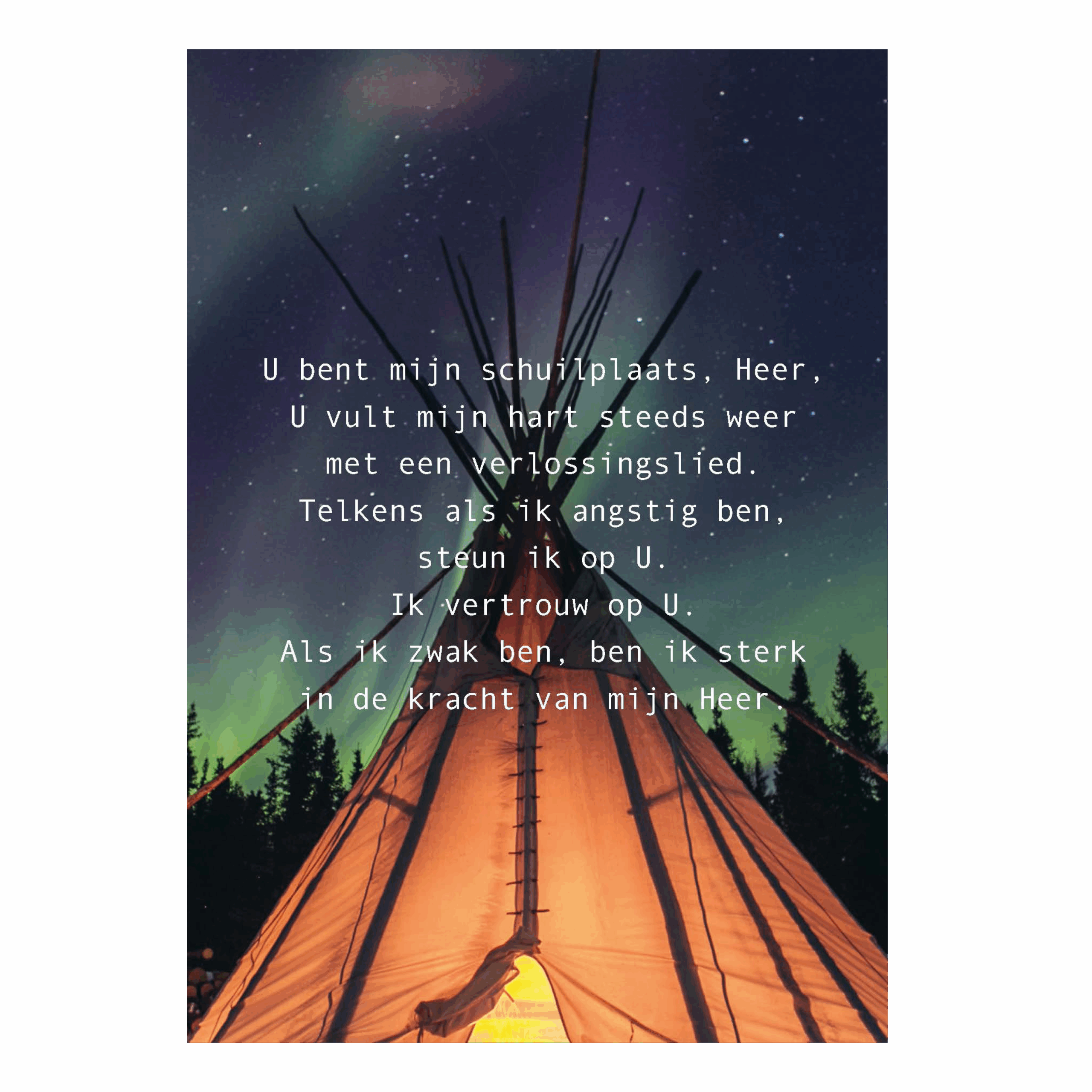 Poster A4 'U bent mijn schuilplaats Heer'