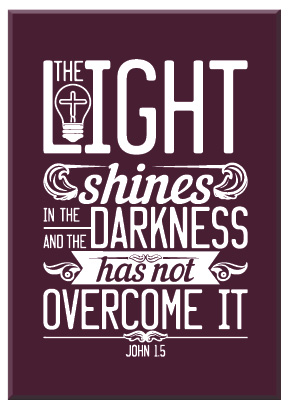 Cadeaubord 'The light shines'