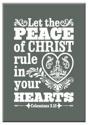 Cadeaubord let the peace of Christ