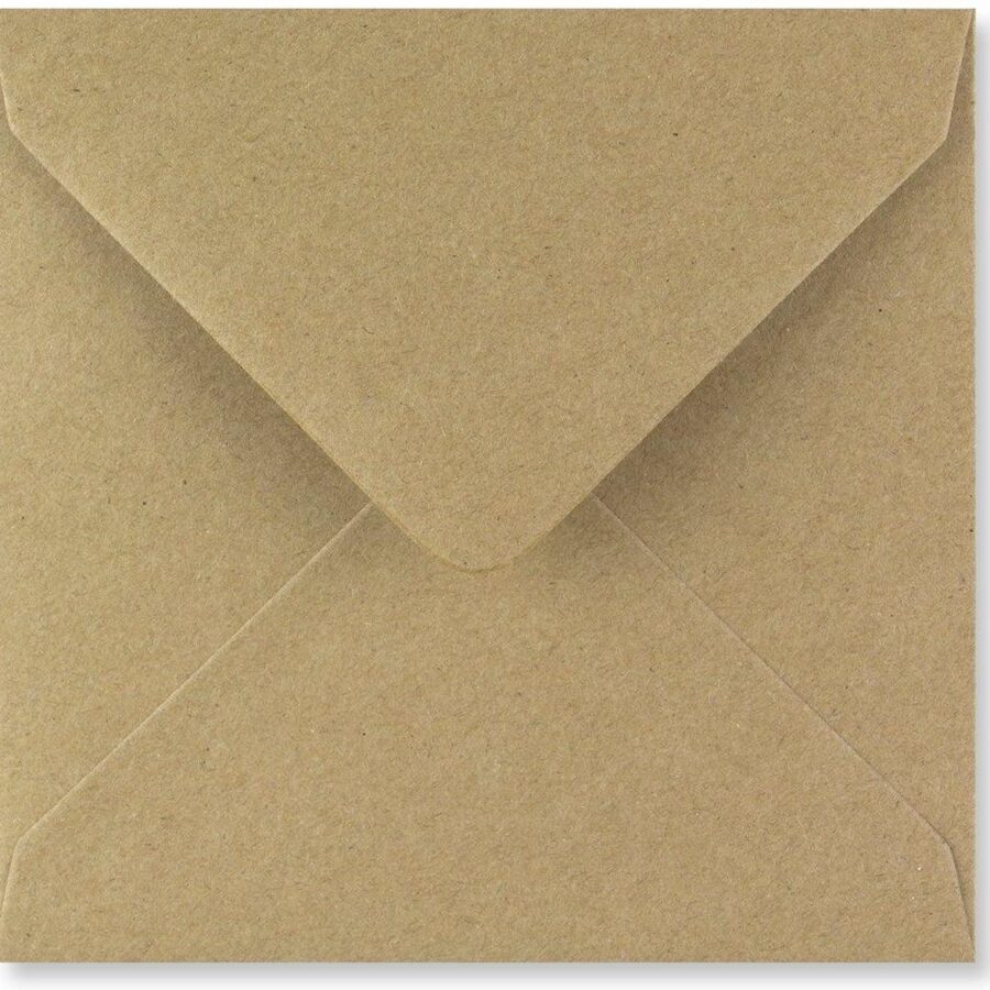100 enveloppen bruin kraft 16x16cm