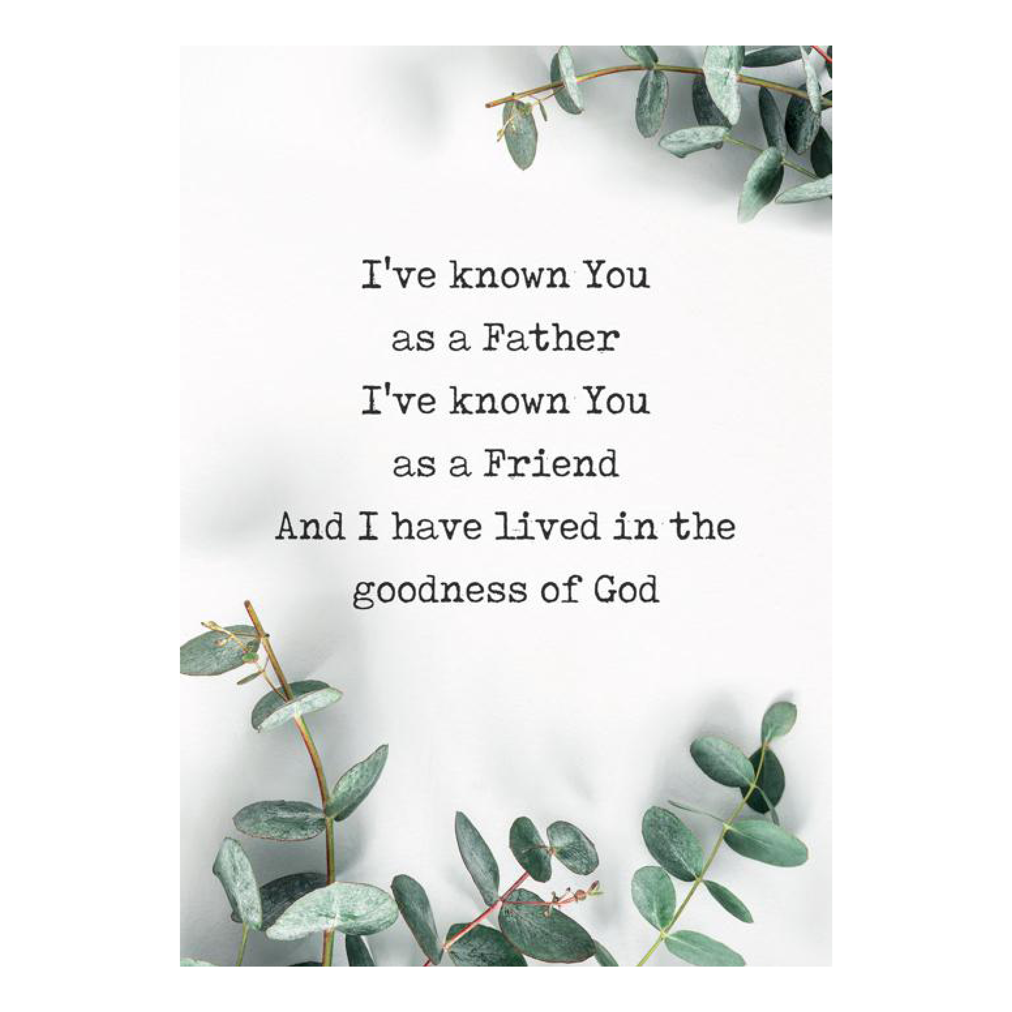 Poster 'I've known you as a Father'