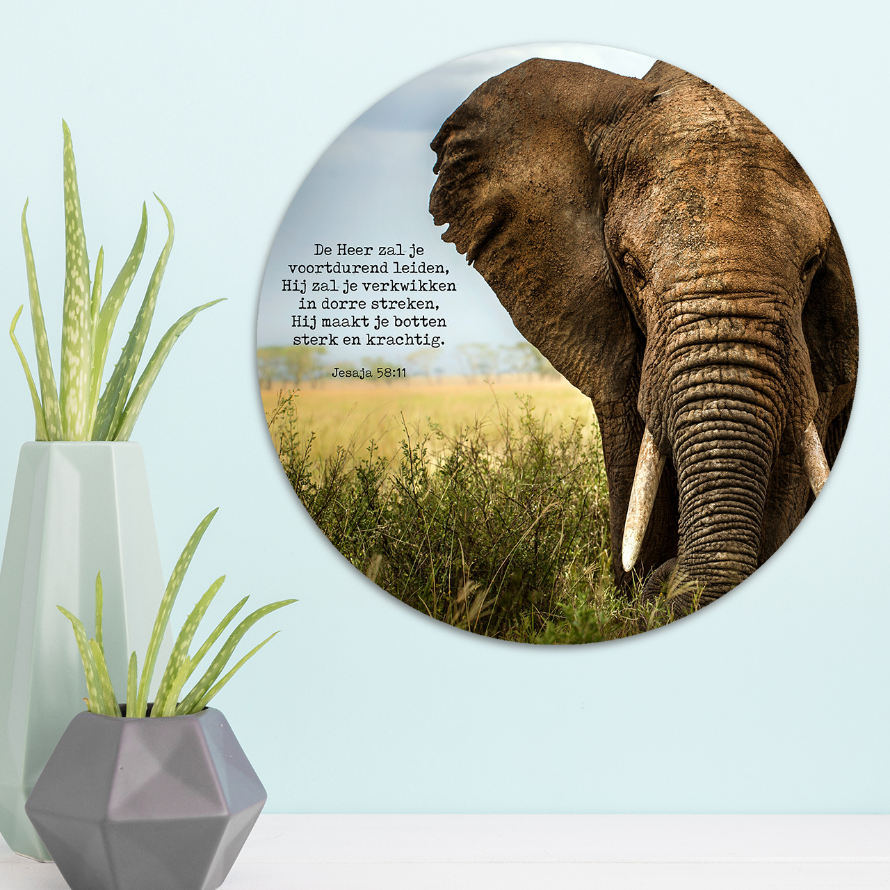 Muurcirkel 'Olifant - De Heer zal je leiden'