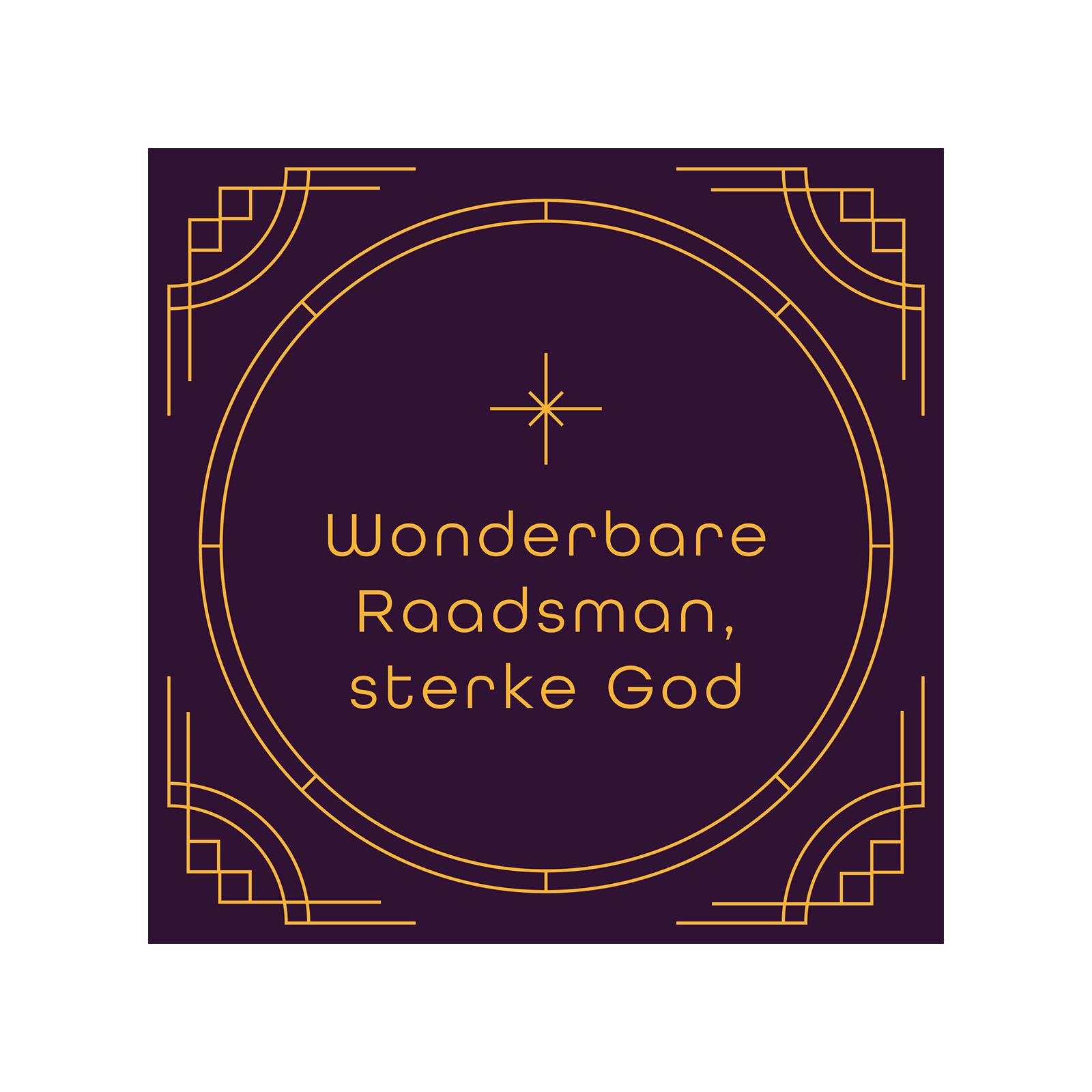 Kerstkaart met goudfolie ‘Wonderbare Raadsman, sterke God’