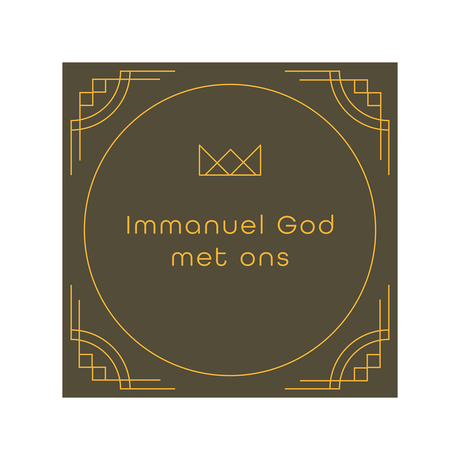 Kerstkaart met goudfolie 'Immanuel'