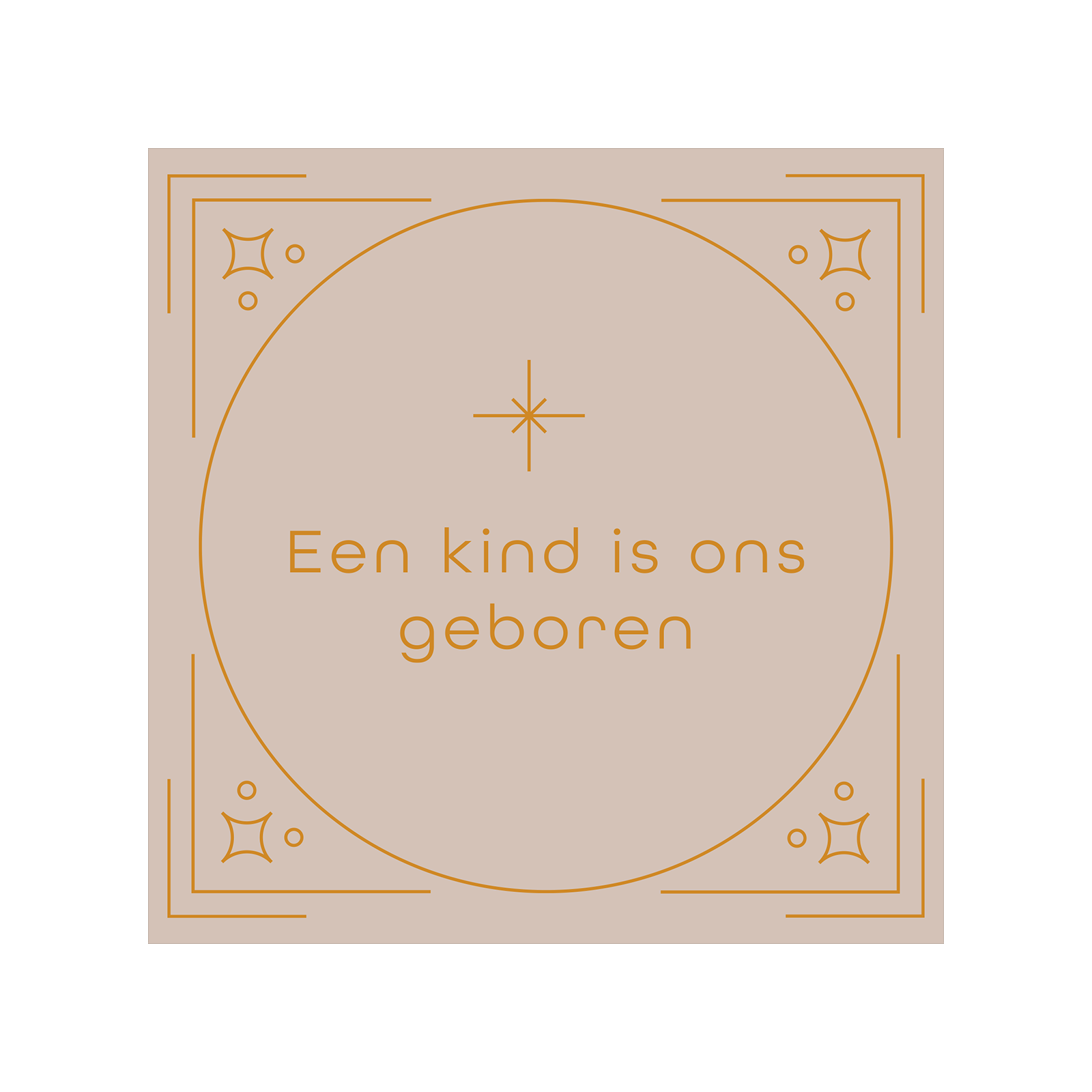 Kerstkaart met goudfolie 'Een kind is ons geboren'
