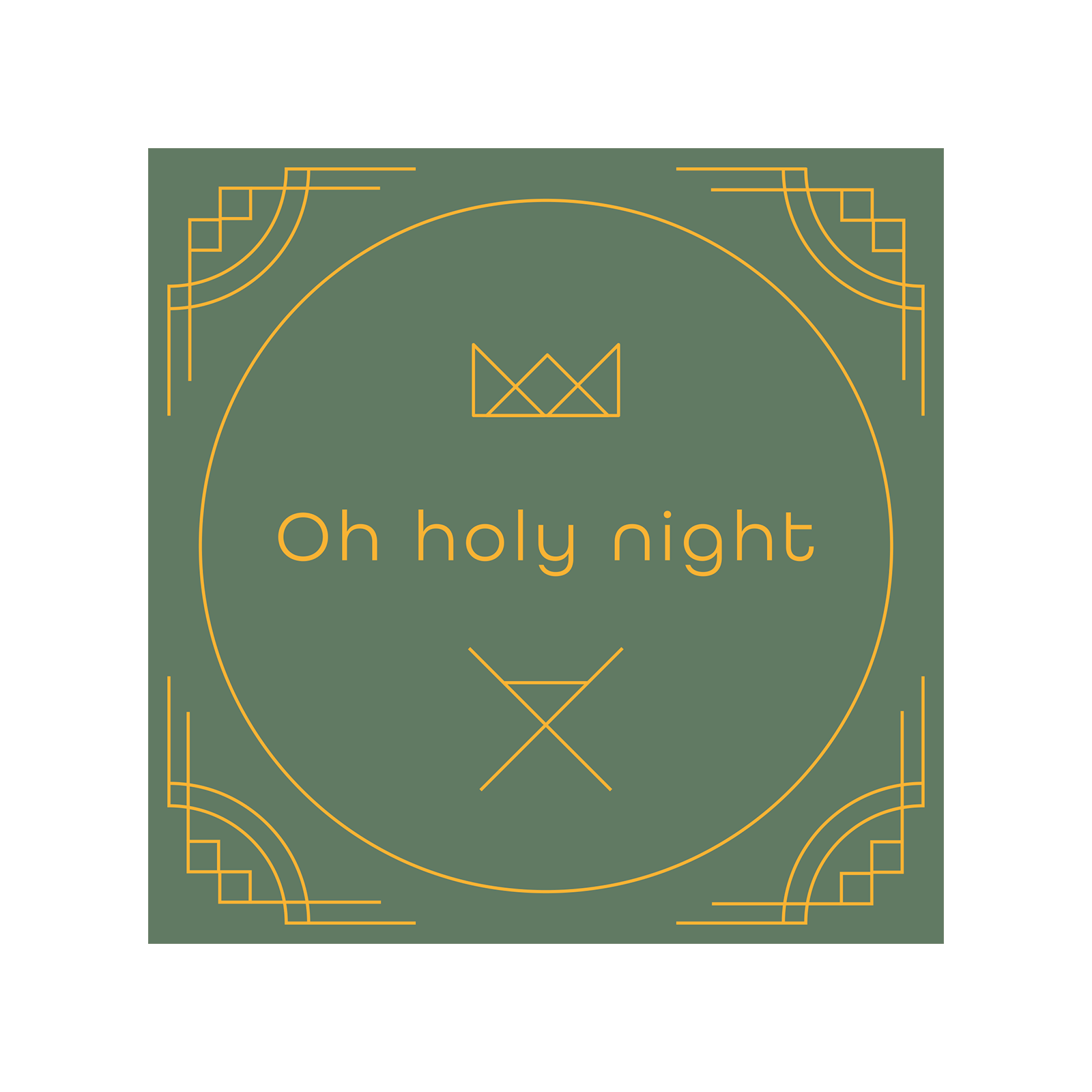 Kerstkaart met goudfolie 'Oh holy night'