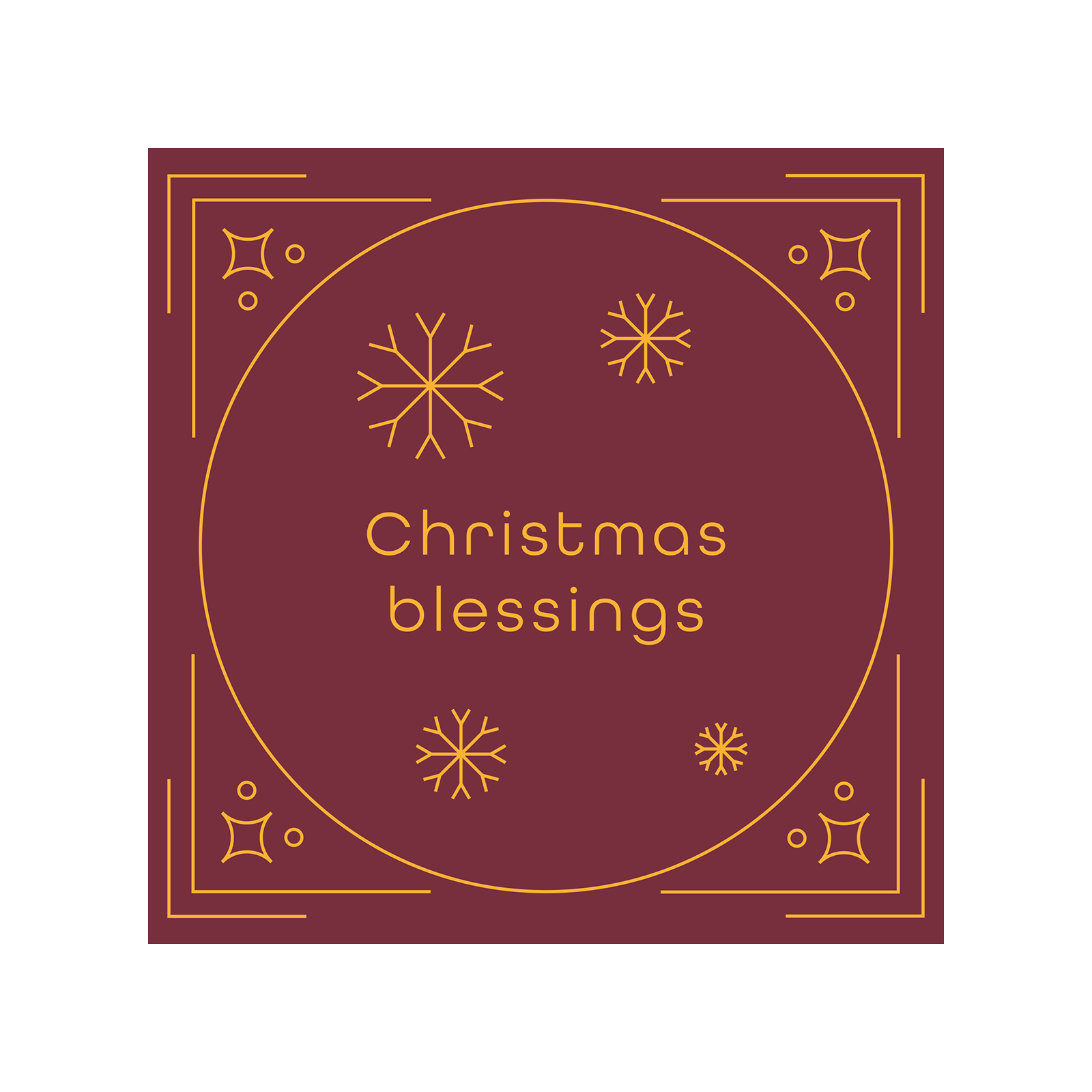 Kerstkaart met goudfolie 'Christmas-blessings'