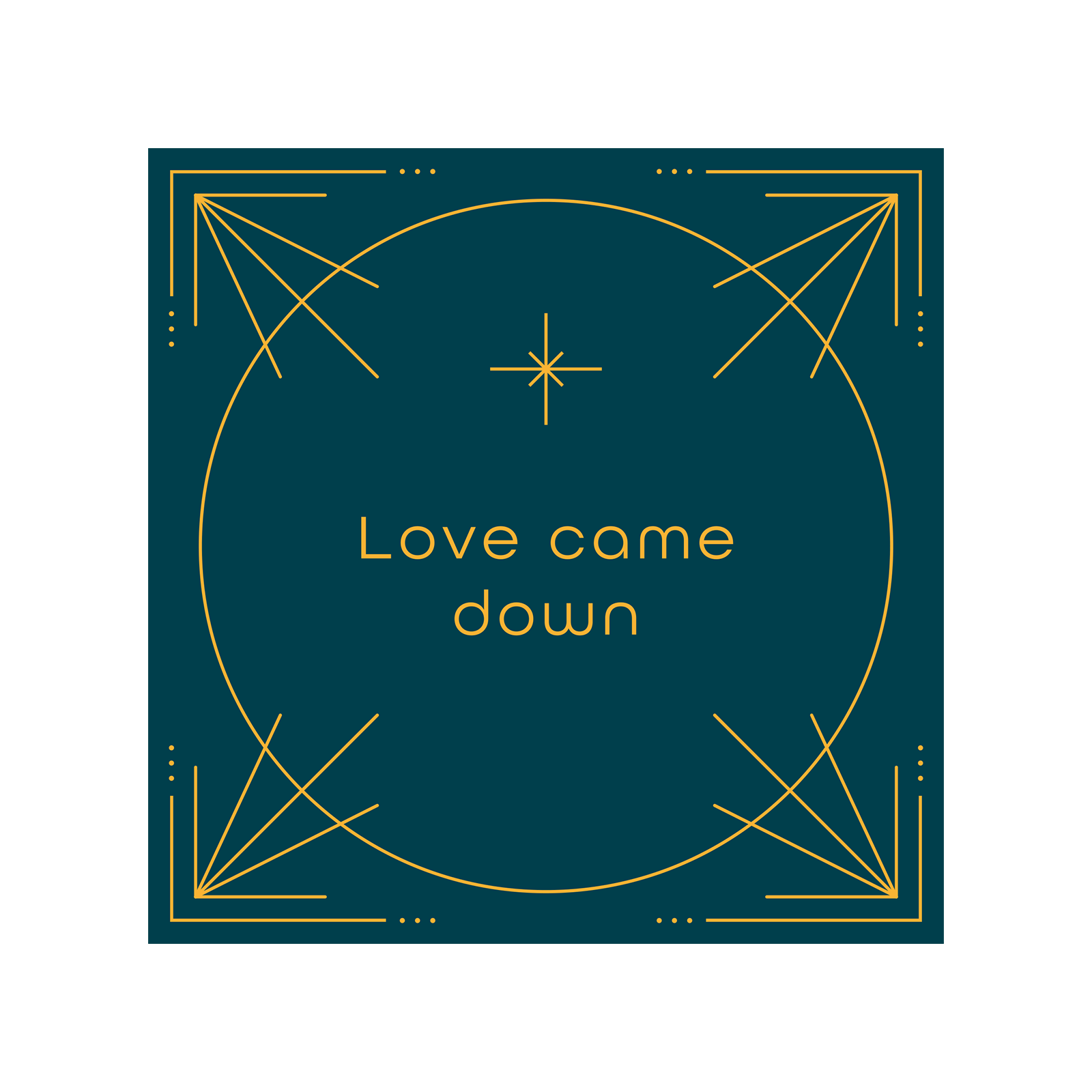 Kerstkaart met goudfolie 'Love came down'