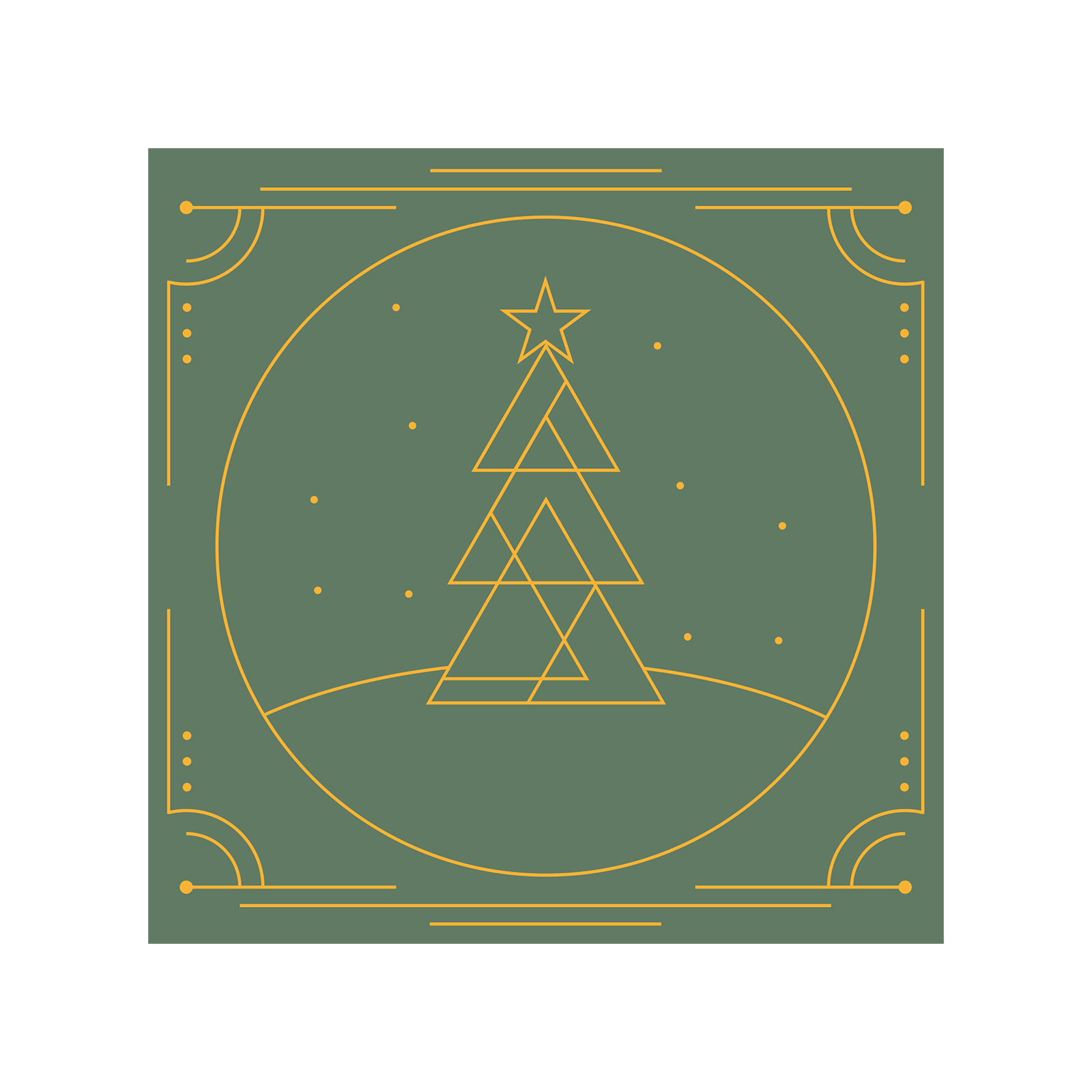 Kerstkaart met goudfolie 'Kerstboom'