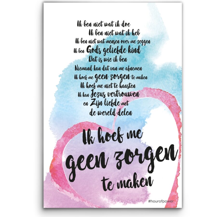 Cadeaubord Gods geliefde kind geen zorge