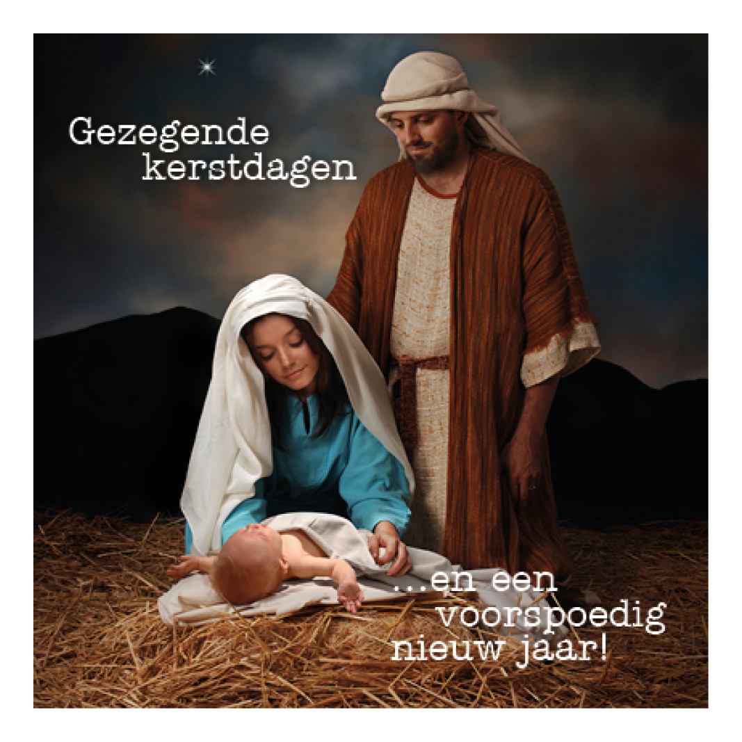 Kerstkaart 'Jozef en Maria'