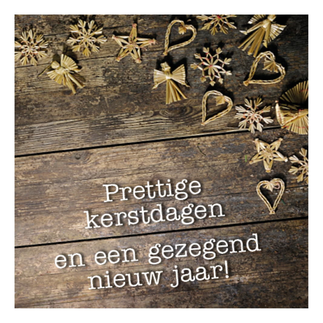 Kerstkaart 'Engeltjes en hartjes'