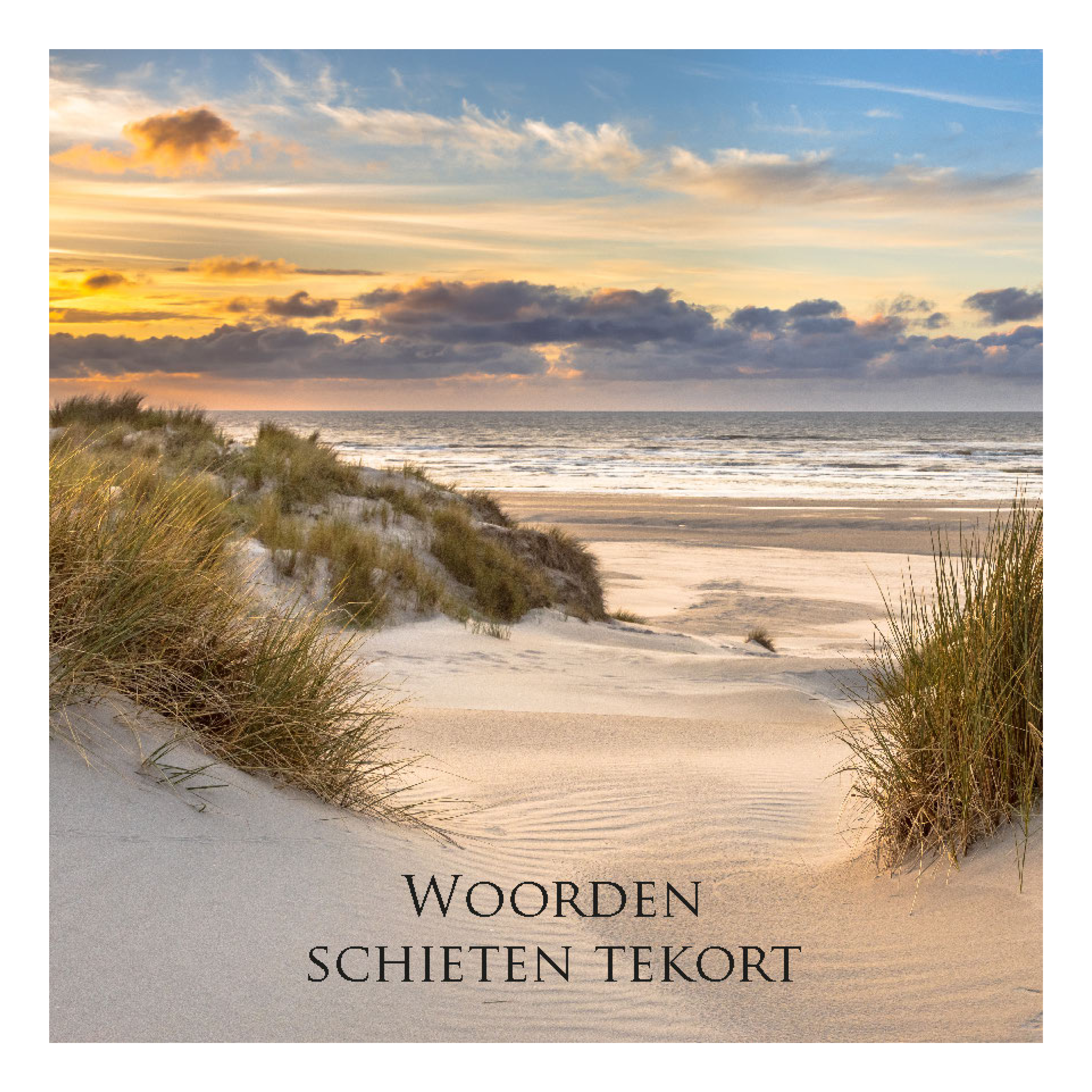 Wenskaart 'Woorden schieten tekort - strand'