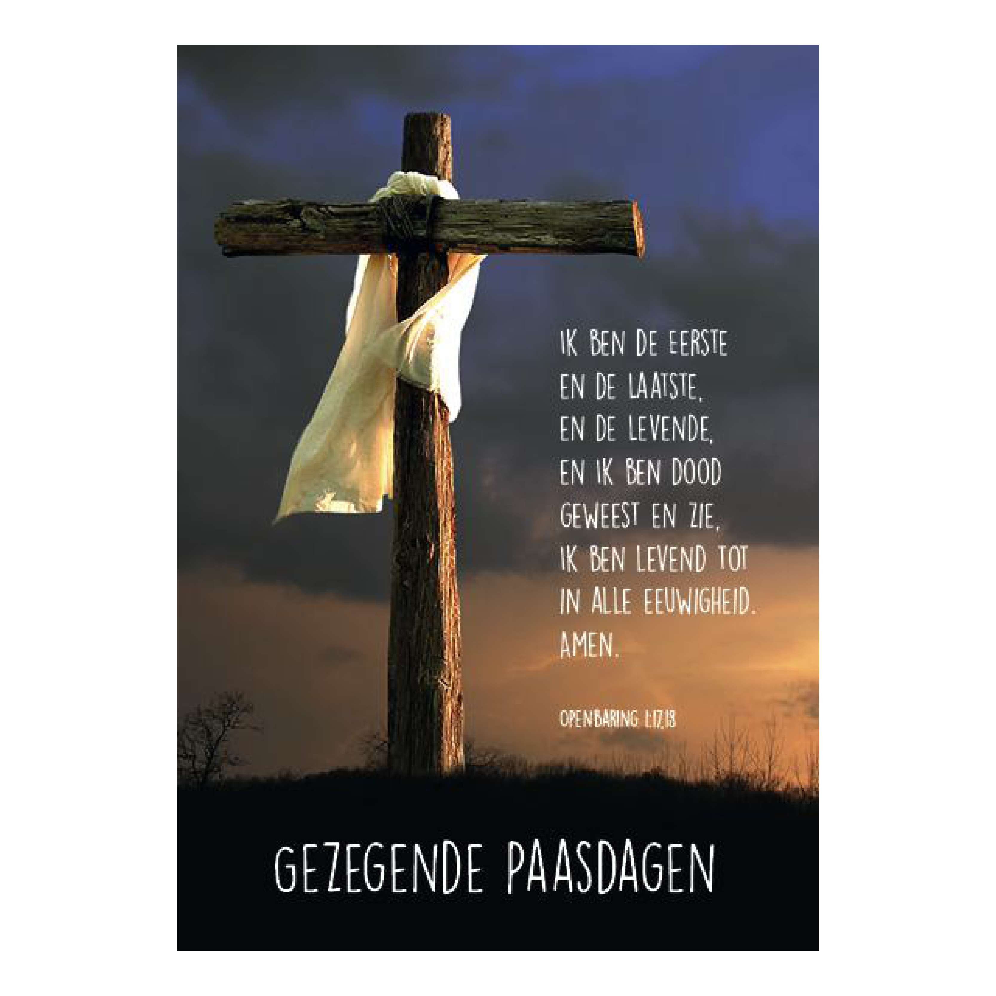 Voordeelkaart 'Gezegende paasdagen - kruis'- Openbaring