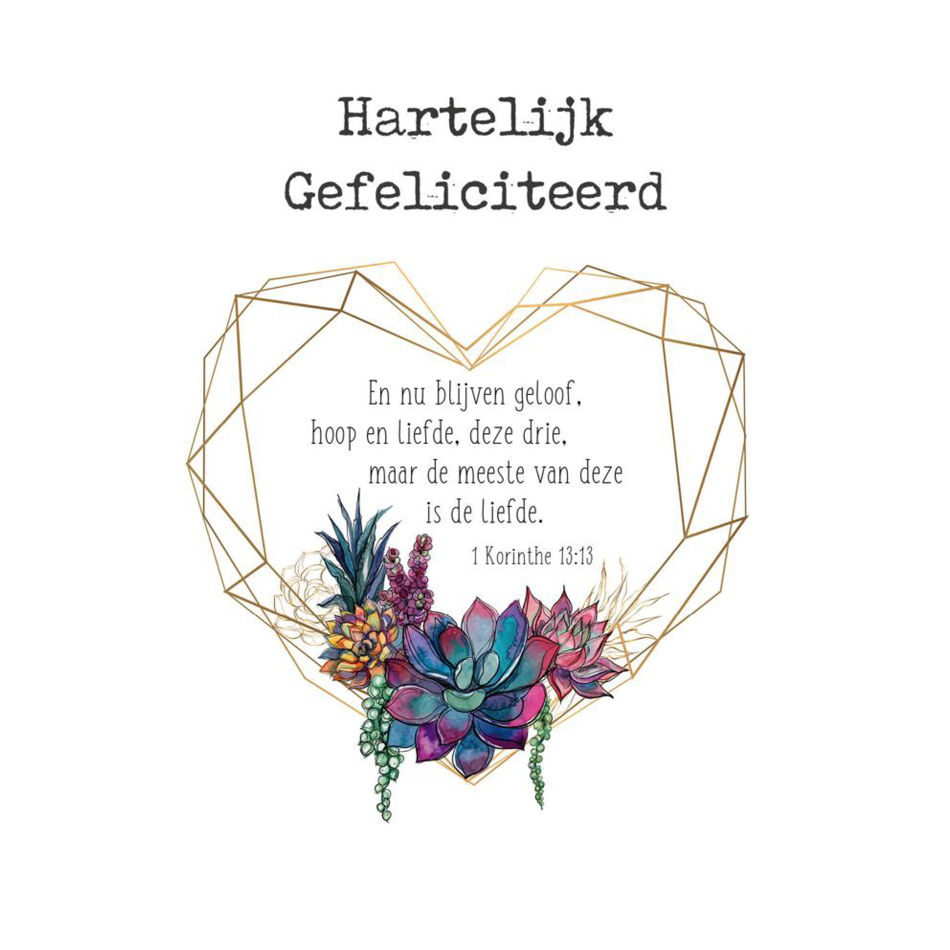 Voordeelkaart 'Hartelijke Gefeliciteerd - hart'