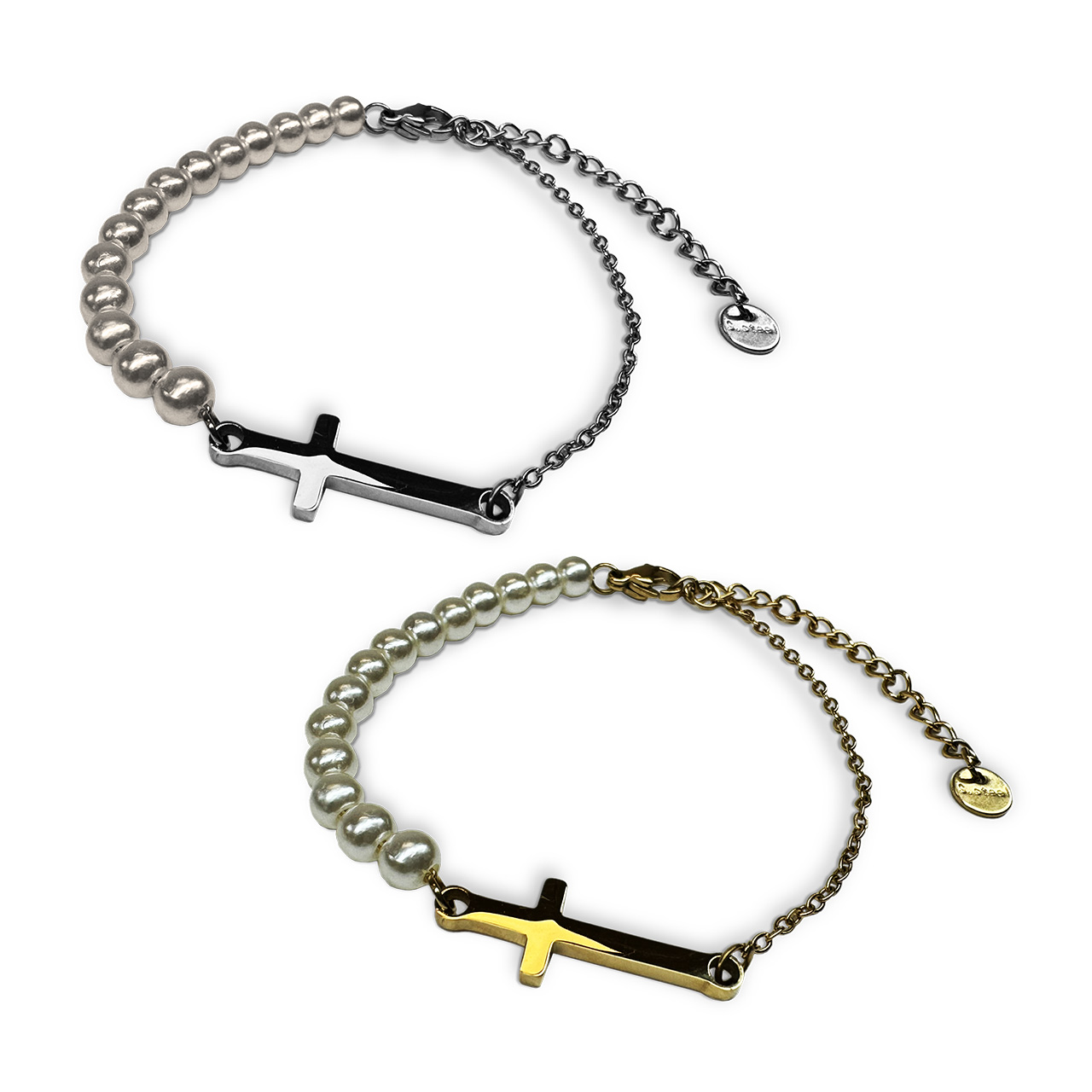 Armband kruisje en parels