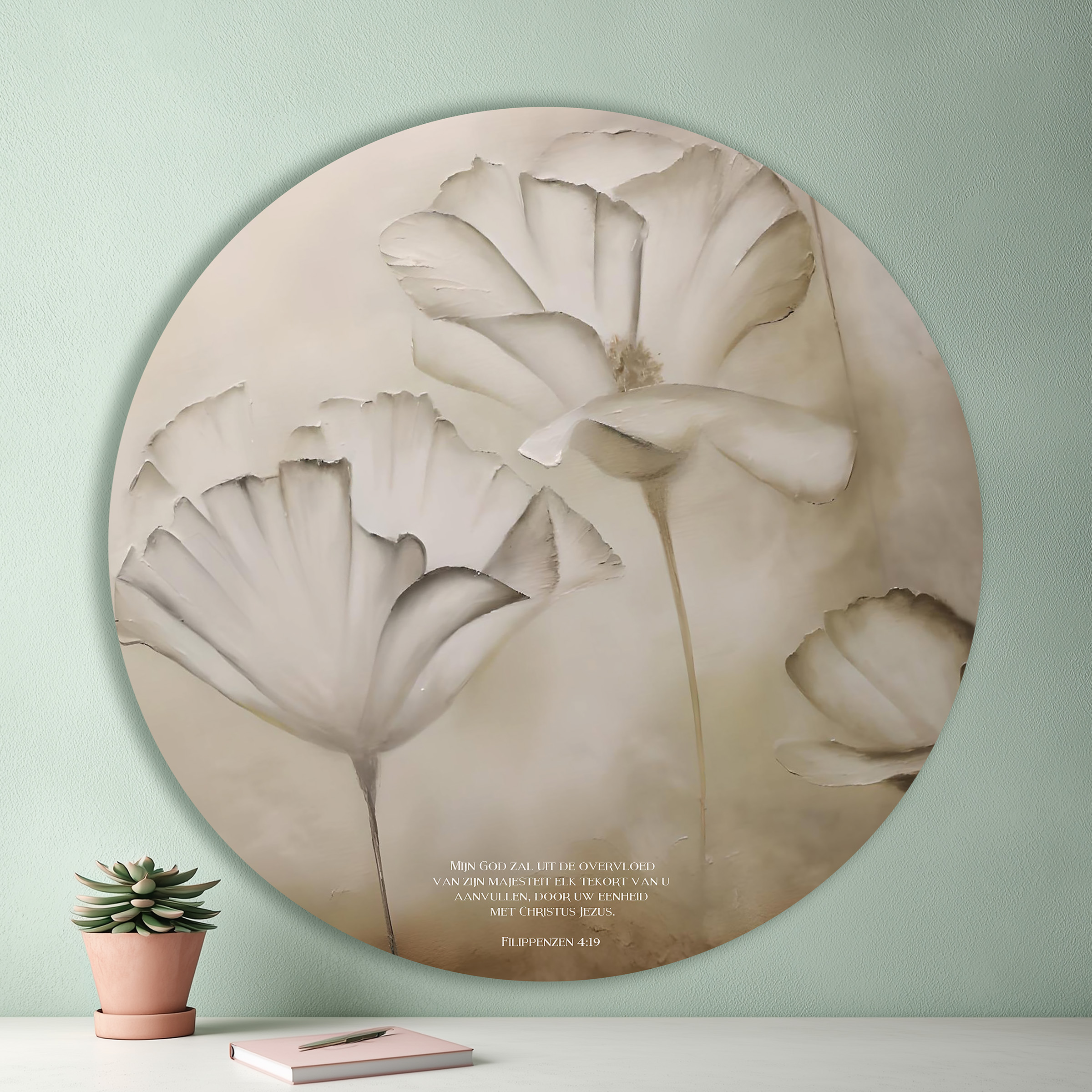 Muurcirkel 'Witte klaproos'