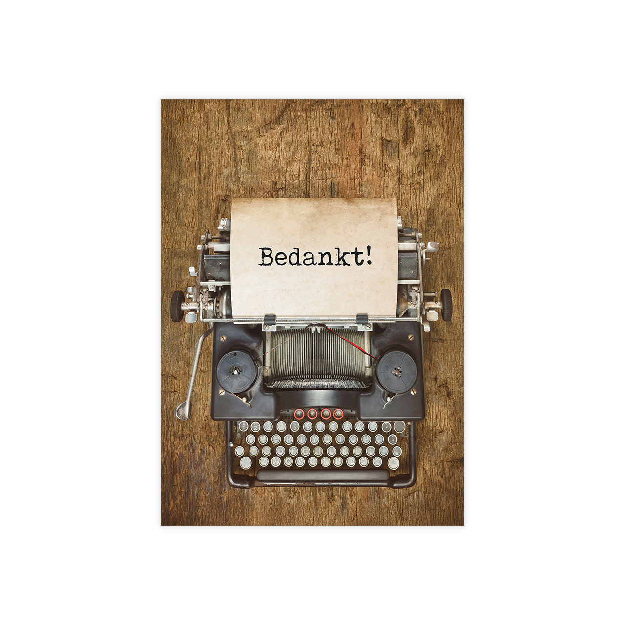 Voordeelkaart 'Bedankt! - typemachine'