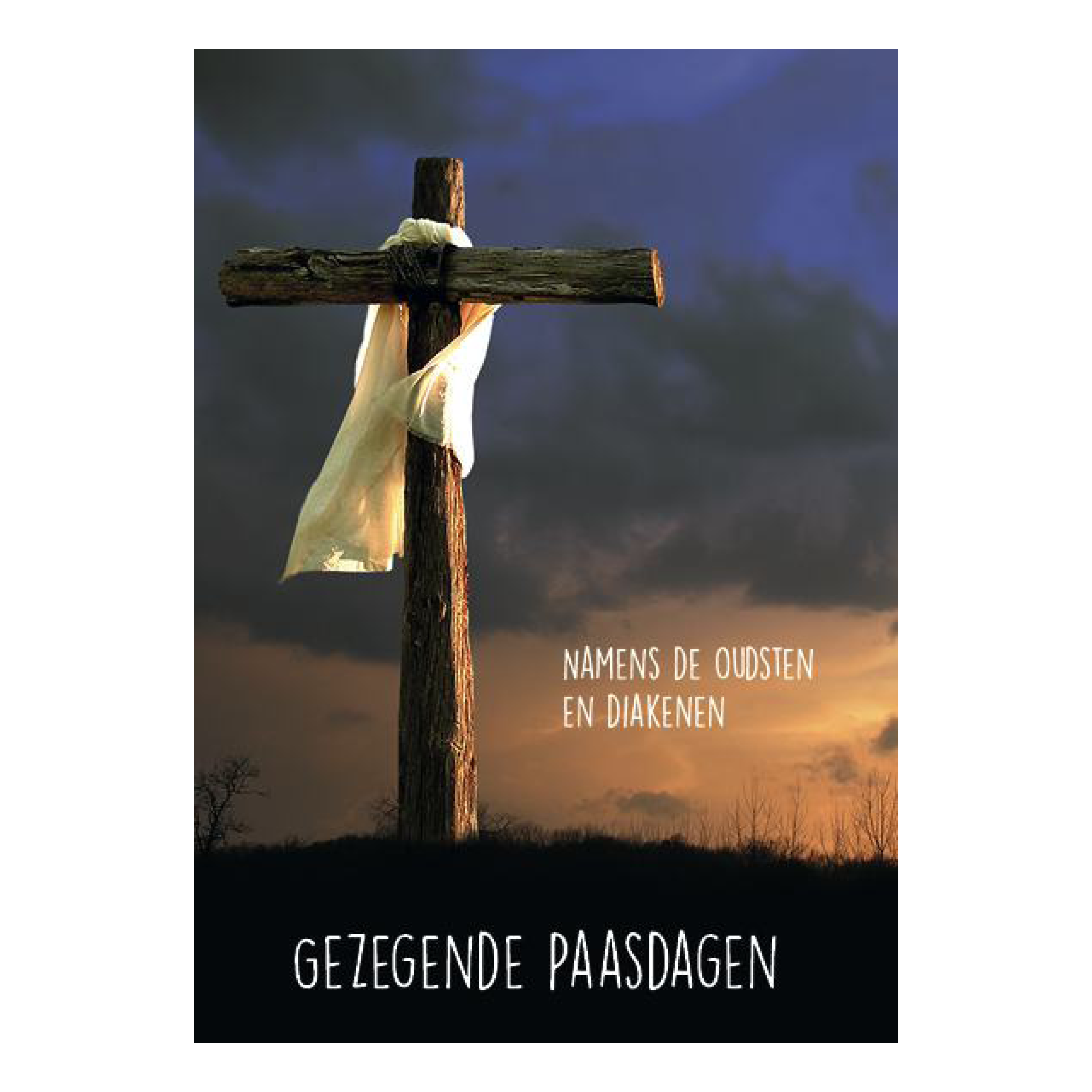 100 Voordeelkaarten kerk 'Gezegende paasdagen - kruis'