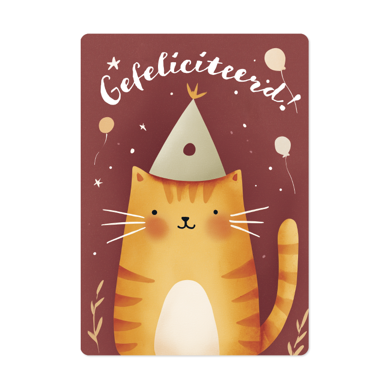 Kaart 'Gefeliciteerd - kat'
