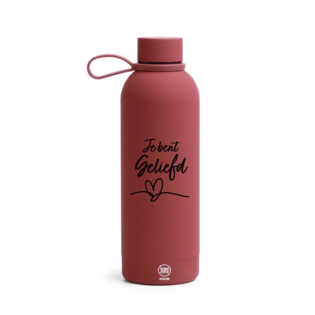 Drinkfles stainless steel Geliefd
